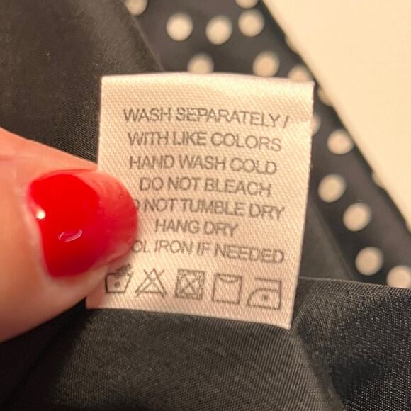 Lovers + Friends Black Polka Dot Trapeze Dress medium - Picture 9 of 12